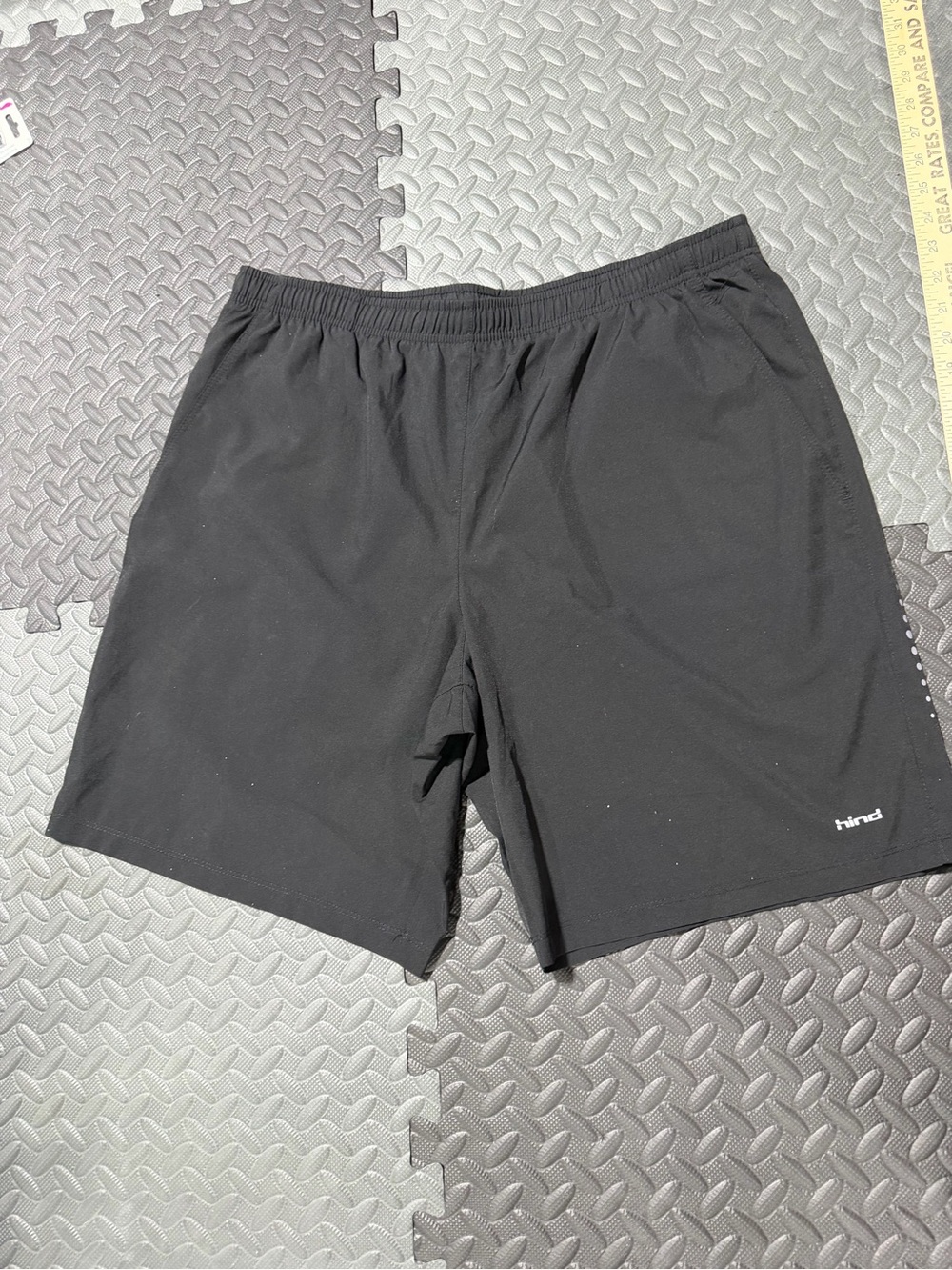Hind Black Athletic Shorts Men's Size Large